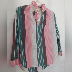 NWT A Shirt Thing Penelope Carnation Blouse 100% Cotton Size P